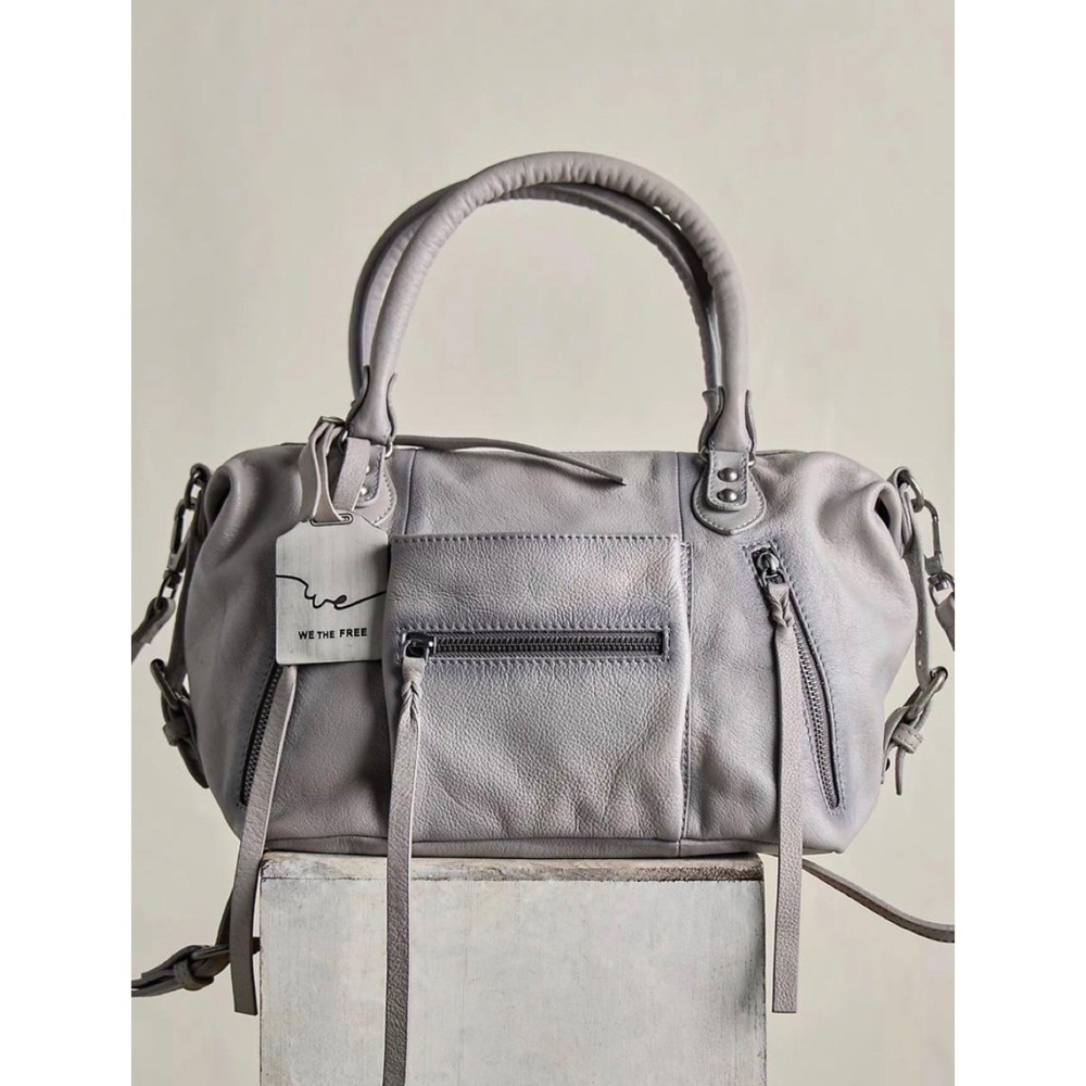 Iconic We The Free by Free People Baby Emerson Tote Bag Dove Grey Rare NEW NWT